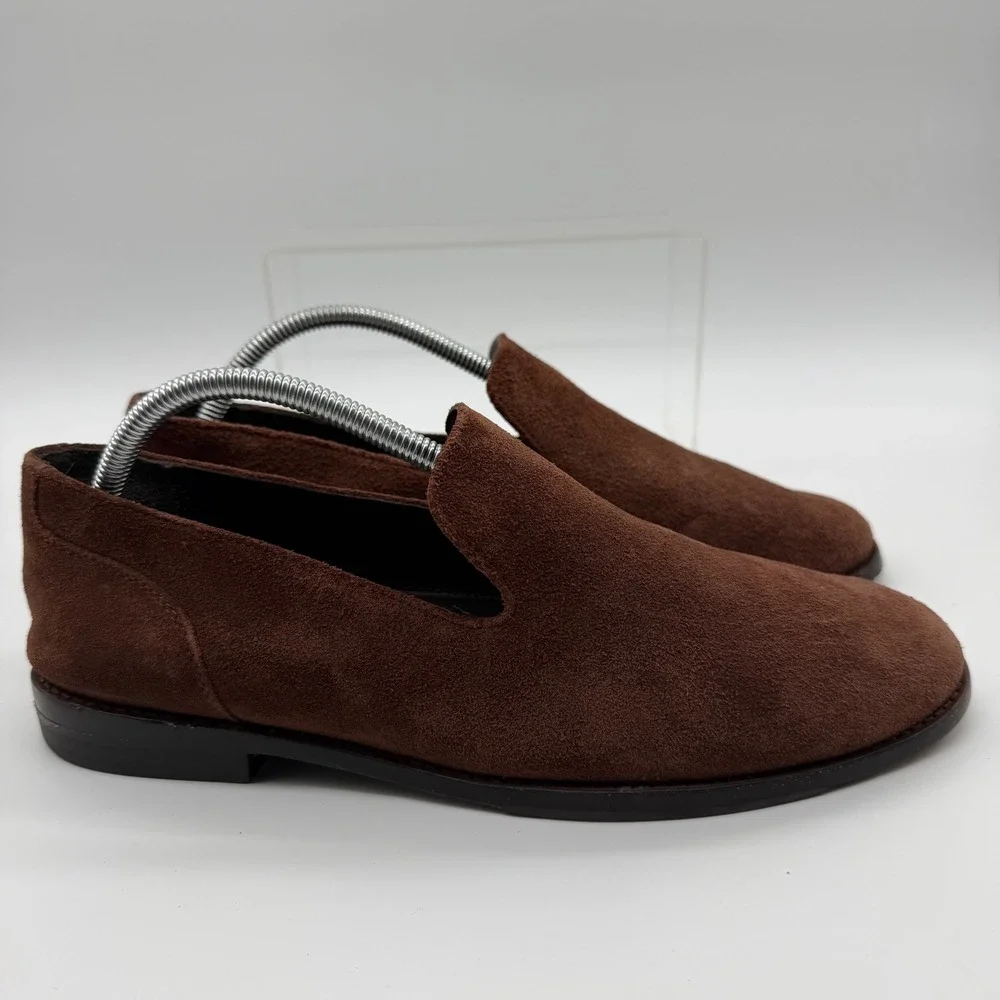 Tecovas Monterrey Brown Suede Loafers Leather Slip On Dress Shoes Minimalist